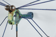 Load image into Gallery viewer, Large Metal Dragonfly Garden Stake Blue Green Patina Yard Art 53 Inch