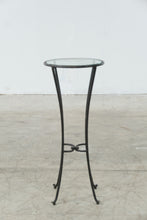 Load image into Gallery viewer, Vintage Wrought Iron Round Glass Plant Stand Accent Table 28 Inch