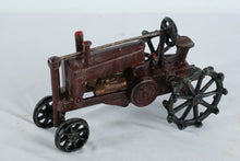 Load image into Gallery viewer, Antique Cast Iron Toy Tractor – Early 20th Century Red Farm Tractor with Spoked Wheels