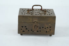 Load image into Gallery viewer, Vintage Brass Lidded Trinket Box with Pierced Cutout Design – Ornate Storage Chest