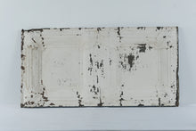 Load image into Gallery viewer, Antique Pressed Tin Ceiling Panel 49 x 25 Floral Architectural Salvage White