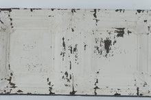 Load image into Gallery viewer, Antique Pressed Tin Ceiling Panel 49 x 25 Floral Architectural Salvage White