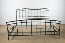 Load image into Gallery viewer, King Size Metal Bed Frame – Rubbed Silver Finish with Arched Headboard and Footboard