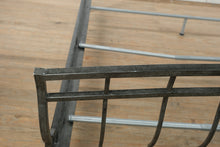 Load image into Gallery viewer, King Size Metal Bed Frame – Rubbed Silver Finish with Arched Headboard and Footboard