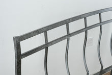 Load image into Gallery viewer, King Size Metal Bed Frame – Rubbed Silver Finish with Arched Headboard and Footboard