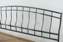 Load image into Gallery viewer, King Size Metal Bed Frame – Rubbed Silver Finish with Arched Headboard and Footboard