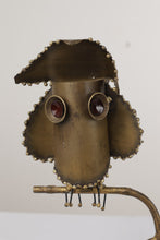 Load image into Gallery viewer, Metal Owl Sculpture Perched on Branch