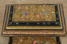 Load image into Gallery viewer, Asian Toleware Hand-Painted Lacquer Wood & Tin Storage Box Cabinet