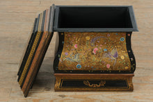 Load image into Gallery viewer, Asian Toleware Hand-Painted Lacquer Wood & Tin Storage Box Cabinet