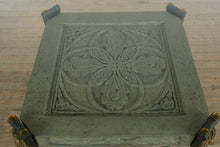 Load image into Gallery viewer, Ornate Metal & Glass Dining Set – 5-Piece Square Table with Sculpted Metal Base
