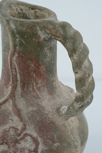 Load image into Gallery viewer, Mexican Pottery Pitcher 11 Inch Rustic Grapevine Relief Twisted Handle Folk Art