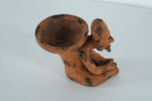 Load image into Gallery viewer, Handmade Mexico Terracotta Seated Figure Vessel – Rustic Folk Art Sculpture, 6" Wide