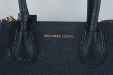 Load image into Gallery viewer, Michael Kors Mercer Navy Blue Leather Small Satchel Crossbody Bag