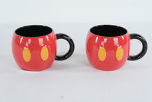 Load image into Gallery viewer, Disney Store Mickey Mouse Pants Coffee Mugs Red Black Ceramic Set of 2