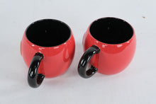Load image into Gallery viewer, Disney Store Mickey Mouse Pants Coffee Mugs Red Black Ceramic Set of 2