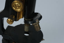 Load image into Gallery viewer, Antique R Winkel Gottingen German Brass Microscope No 19332 with Wood Case
