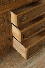 Load image into Gallery viewer, Mid-Century Modern Walnut China Cabinet with Glass Display & Storage Base