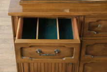 Load image into Gallery viewer, Mid-Century Modern Walnut China Cabinet with Glass Display & Storage Base