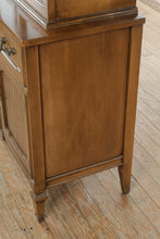 Load image into Gallery viewer, Mid-Century Modern Walnut China Cabinet with Glass Display & Storage Base