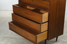 Load image into Gallery viewer, Mid Century Modern Dixie Walnut 5 Drawer Chest on Tapered Legs