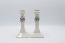 Load image into Gallery viewer, Mikasa Garden Club Day Dreams EC461 Candle Holders Pair Japan 1980s Blue Floral