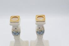 Load image into Gallery viewer, Mikasa Garden Club Day Dreams EC461 Candle Holders Pair Japan 1980s Blue Floral