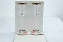 Load image into Gallery viewer, Mikasa Jamestown Gold Crystal Taper Candle Holders Set of 2 Austria in Box