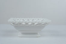 Load image into Gallery viewer, Westmoreland Vintage Milk Glass Dancing Sailor Lace Edge Rectangular Footed Bowl