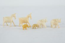 Load image into Gallery viewer, Vintage Celluloid Animal Figurines Horses and Elephants Miniature Set