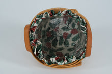 Load image into Gallery viewer, Longaberger Handwoven Mini Basket w/ Holly Fabric Liner & Clear Protector – Dresden, Ohio USA