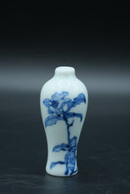 Load image into Gallery viewer, Miniature Blue & White Chinese-Style Meiping Vase – Floral Motif – Possibly Snuff or Perfume Bottle