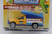 Load image into Gallery viewer, Matchbox Across America 50th Birthday Series – Minnesota Ford F-Series Fire Truck (MN 032)
