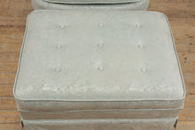 Load image into Gallery viewer, Floral Seafoam Armchair with Ottoman