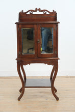 Load image into Gallery viewer, Antique Mahogany Display Cabinet on Cabriole Legs with Mirrored Doors