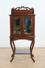 Load image into Gallery viewer, Antique Mahogany Display Cabinet on Cabriole Legs with Mirrored Doors