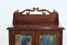 Load image into Gallery viewer, Antique Mahogany Display Cabinet on Cabriole Legs with Mirrored Doors