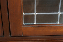 Load image into Gallery viewer, Mission Style Wood China Cabinet with Leaded Glass Doors and Storage Drawers
