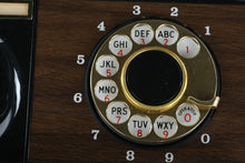 Load image into Gallery viewer, Vintage Discotel Personal Telephone — Hidden Rotary Dial Phone in Woodgrain Box (Model 981B101, 1970s)