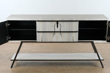 Load image into Gallery viewer, Modern Live Edge Cerused Wood Sideboard Credenza with Metal Base - Online Only