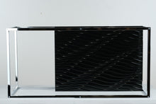 Load image into Gallery viewer, Major-Q Chrome Coffee Table with Black Wavy Shelf