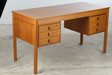 Load image into Gallery viewer, Danish Modern Teak Executive Desk with Six Drawers