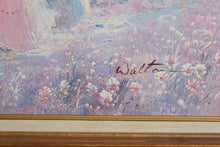 Load image into Gallery viewer, Walton Signed Impressionist Landscape Painting Mother and Child Lake Scene 43x32