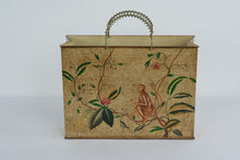 Load image into Gallery viewer, Tole Metal Magazine Holder Monkey & Floral Chinoiserie 15” Mid Century
