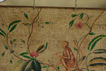 Load image into Gallery viewer, Tole Metal Magazine Holder Monkey & Floral Chinoiserie 15” Mid Century