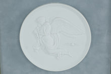 Load image into Gallery viewer, Framed “Morning and Night” Angel Rondels After Bertel Thorvaldsen White Relief Plaques 11” x 18.5”