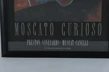 Load image into Gallery viewer, Vintage 1990s Preston Vineyards Moscato Curioso Cat Wine Advertising Poster 27 x 38