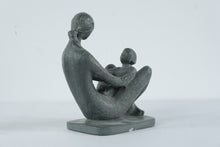 Load image into Gallery viewer, Modernist Mother and Child Sculpture Figurine Green Patina Finish