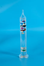 Load image into Gallery viewer, Galileo Thermometer – Tall Glass Temperature Gauge with Multicolor Floating Bulbs