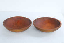Load image into Gallery viewer, Vintage Munising Wood Bowl Pair 11 Inch Primitive Farmhouse