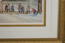 Load image into Gallery viewer, The Museum by Trisha Romance – 1987 Framed Print – 26.5" x 22" Vintage Winter Scene Art